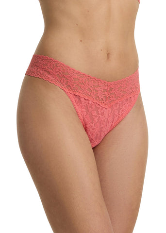 Red lace underwear on a white background