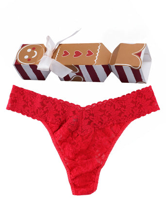 Signature Lace® Original Rise Thong Holiday Cracker Sweet Red