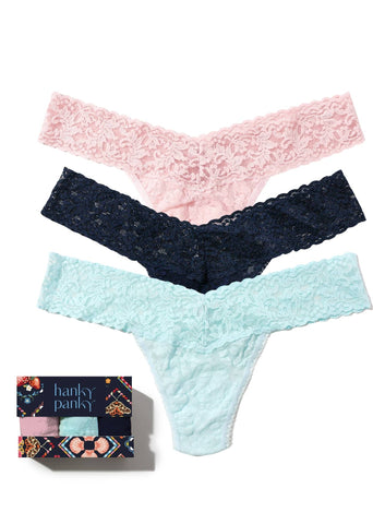 Mood Ring 3 Pack Signature Lace® Low Rise Thongs In Printed Box