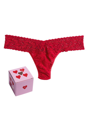 Dice Pack Signature Lace® Low Rise Thong French Bordeaux Red