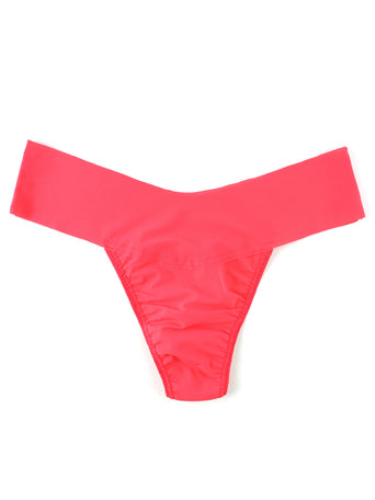 Vivid Coral BreatheSoft™ Natural Rise Thong - Flat Lay | Hanky Panky