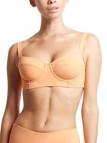Florence Orange Underwire Balconette Bikini Swimsuit Top - On Model Front View | Hanky Panky