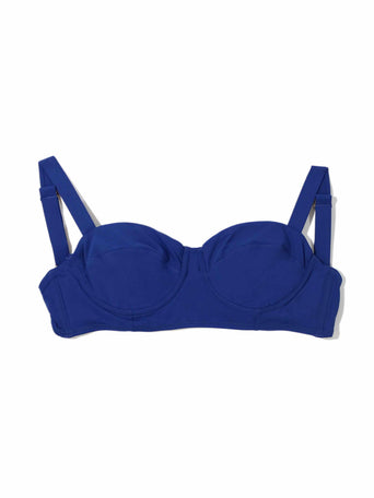Poolside Blue Balconette Bikini Top with Underwire - Flat Lay | Hanky Panky