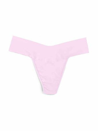 Bliss Pink BreatheSoft™ Natural Rise Thong - Flat Lay, V-Waistband Seamless Comfortable Thong | Hanky Panky