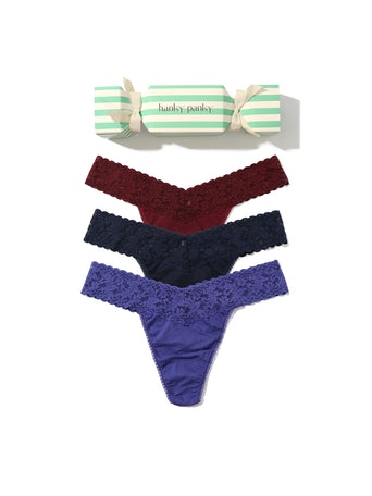 Cotton Original Rise Thong Holiday 3 Pack Cracker