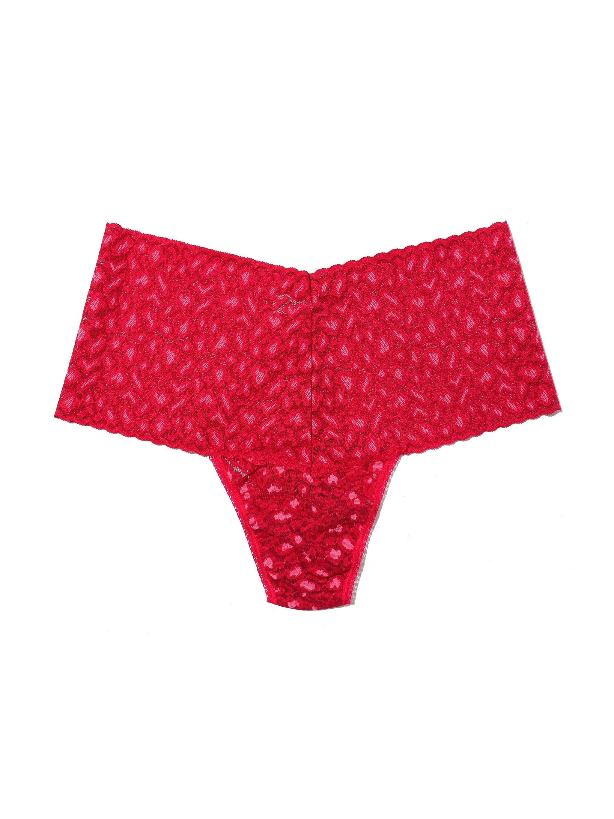 Cross-Dyed Leopard Retro Thong Berry Sangria Sale