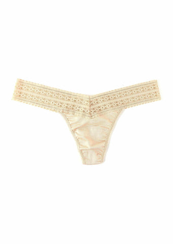 Chai DreamEase™ Low Rise Thong - Flat Lay, Lace Waistband Detail | Hanky Panky