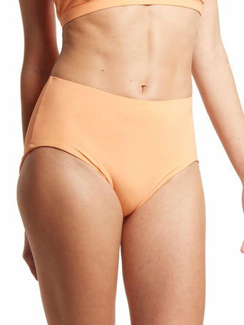 Florence Orange French Brief Swimsuit Bottom Front On-Model, High Rise Two Piece Swim Bottom | Hanky Panky