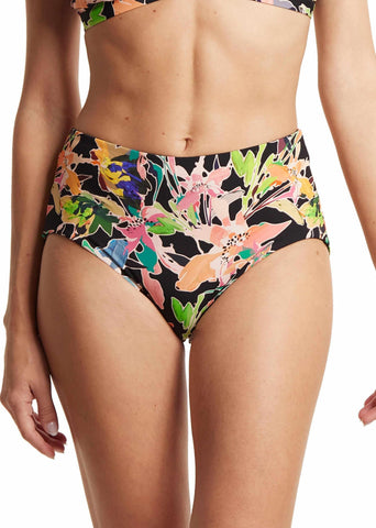 Floral Print French Brief Swimsuit Bottom, Front On-Model View | Hanky Panky