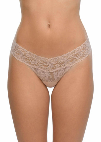 Chai Petite Size Signature Lace® Low Rise Thong - Front On-Model View | Hanky Panky