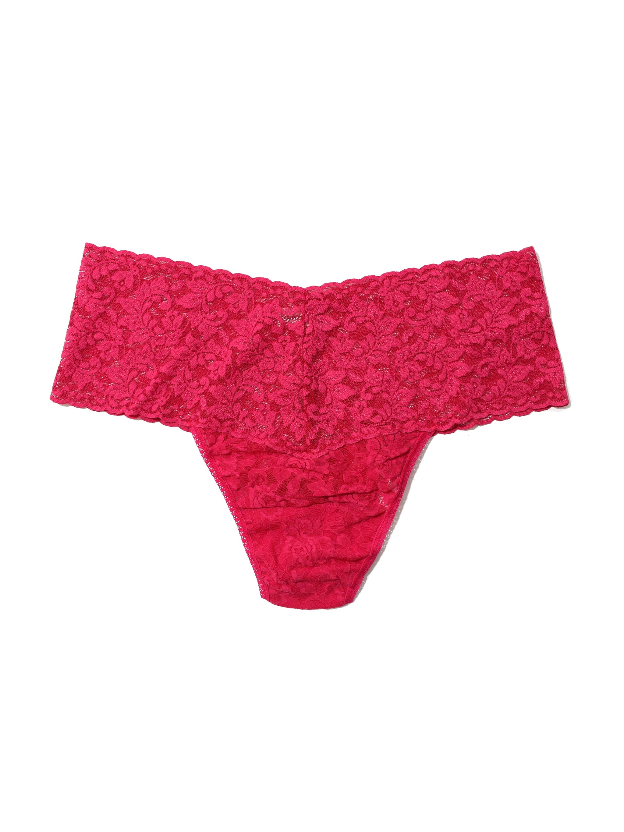 Plus Size Retro Lace Thong Evening Pour Red