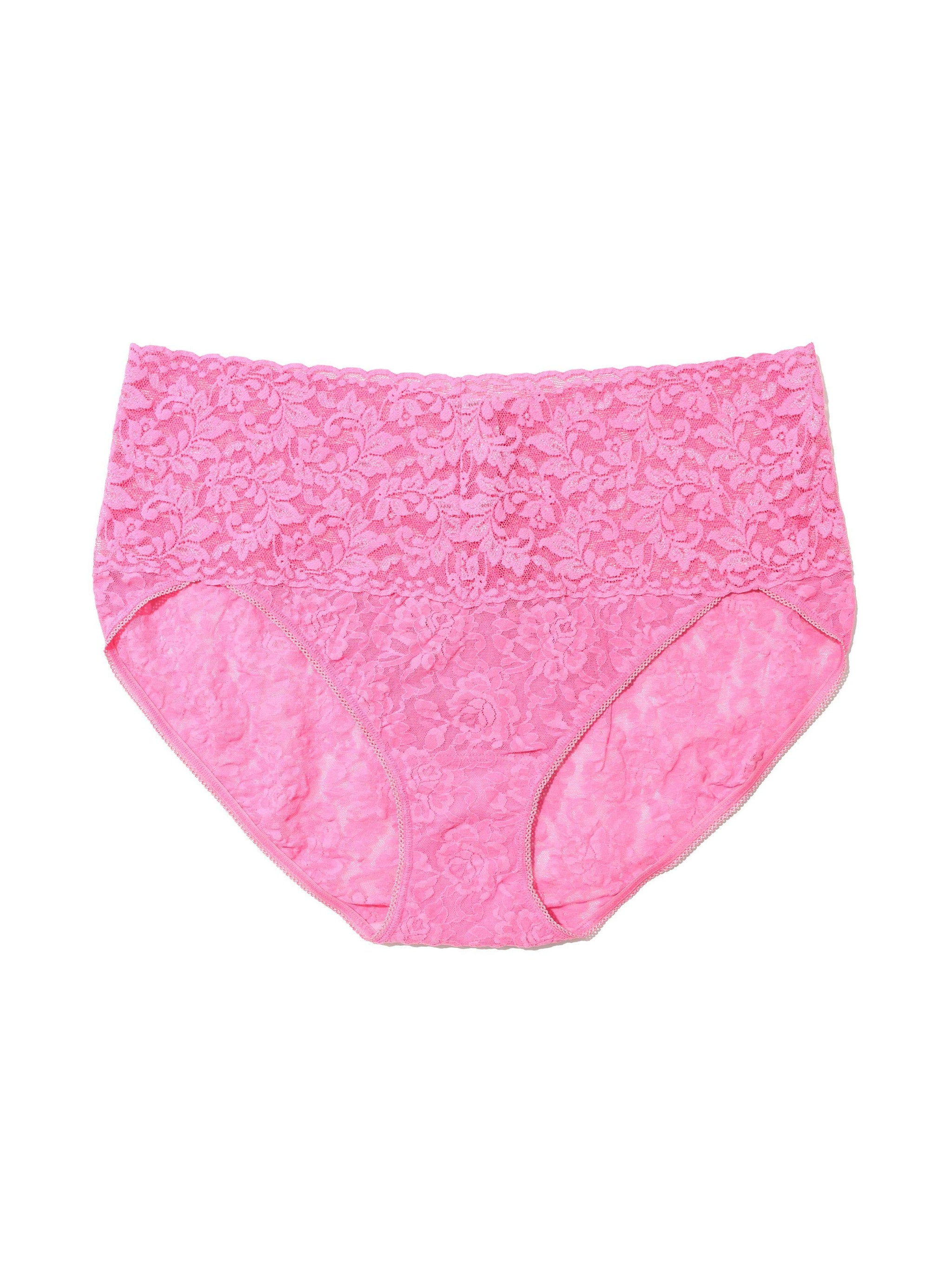 Plus Size Retro Lace V-Kini Taffy Pink