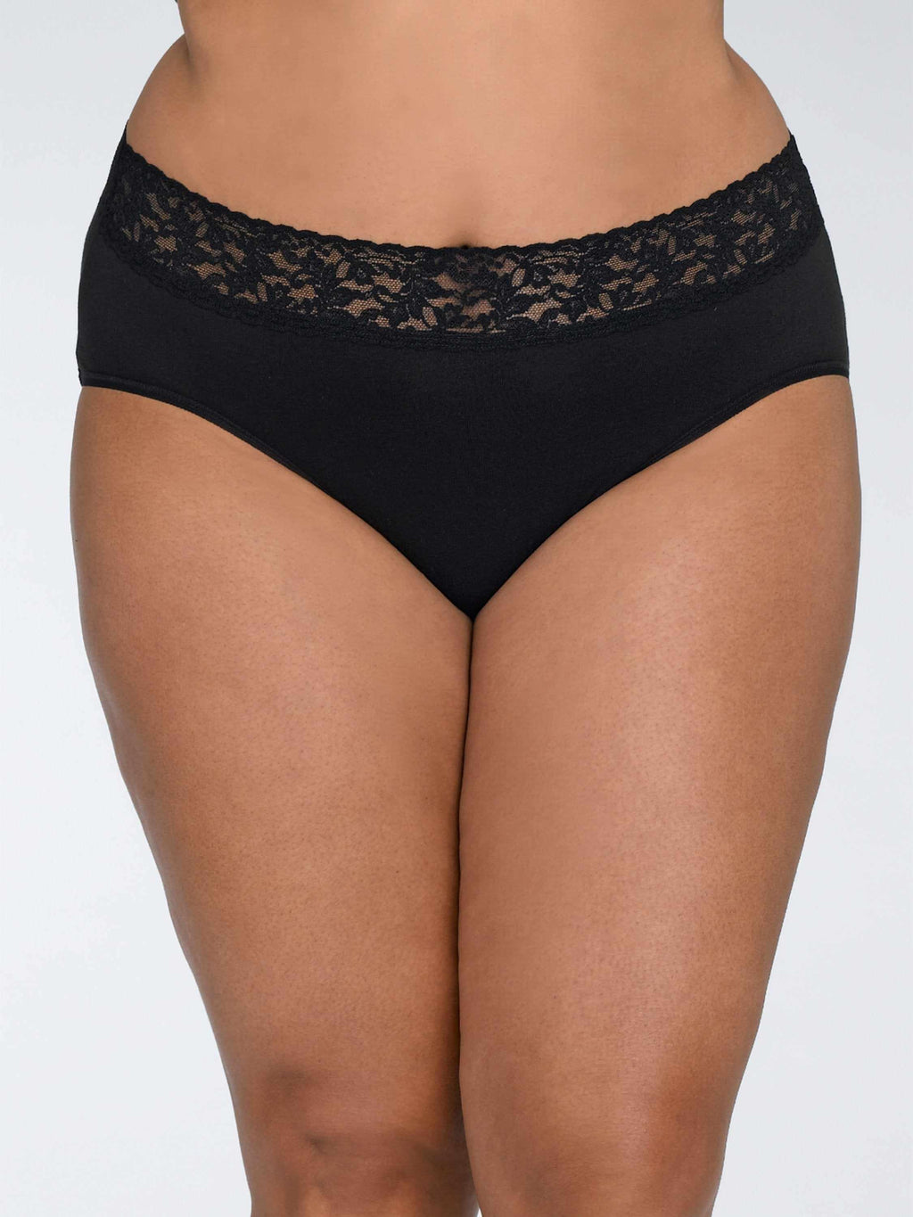 Plus Size Supima® Cotton French Brief Black