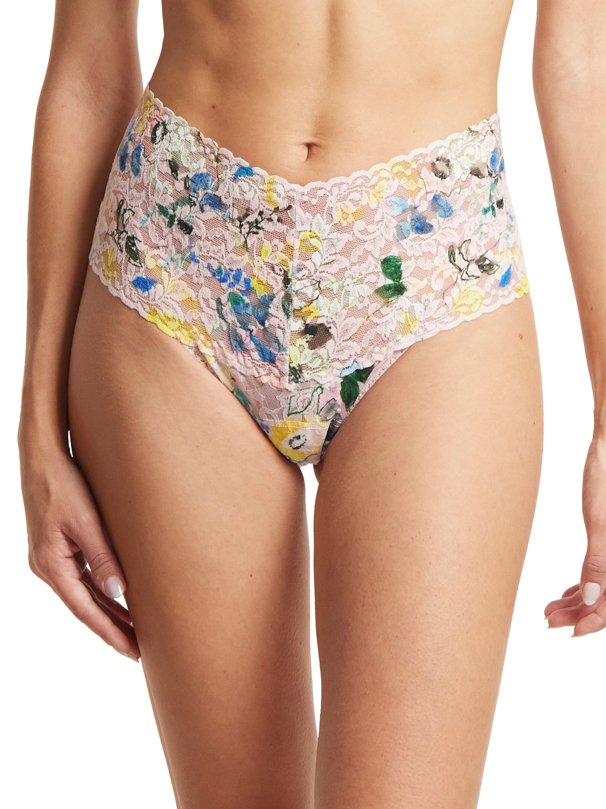 Printed Retro Lace Thong Cannes You Believe It