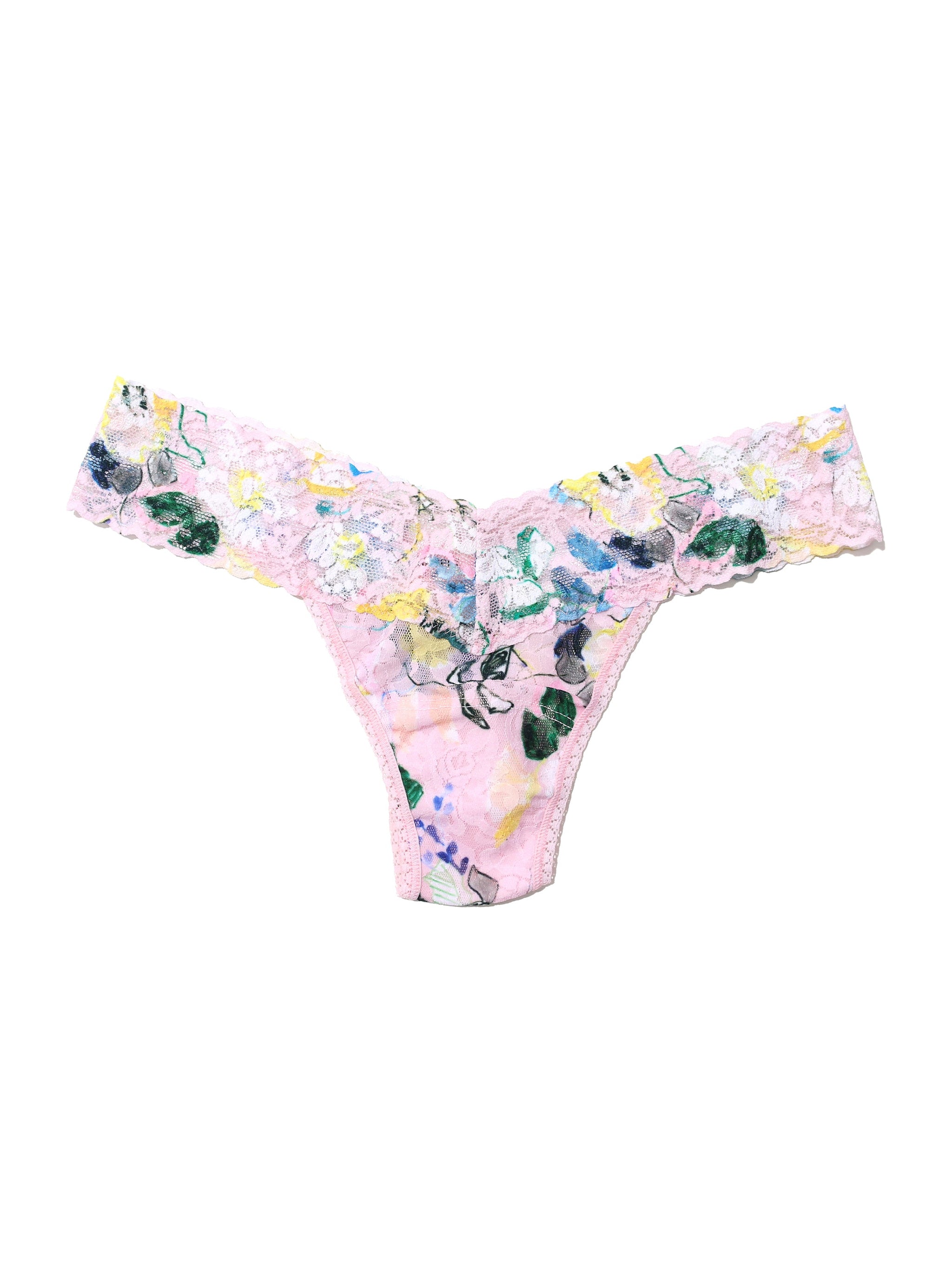 Printed Signature Lace Low Rise Thong Cannes You Believe It