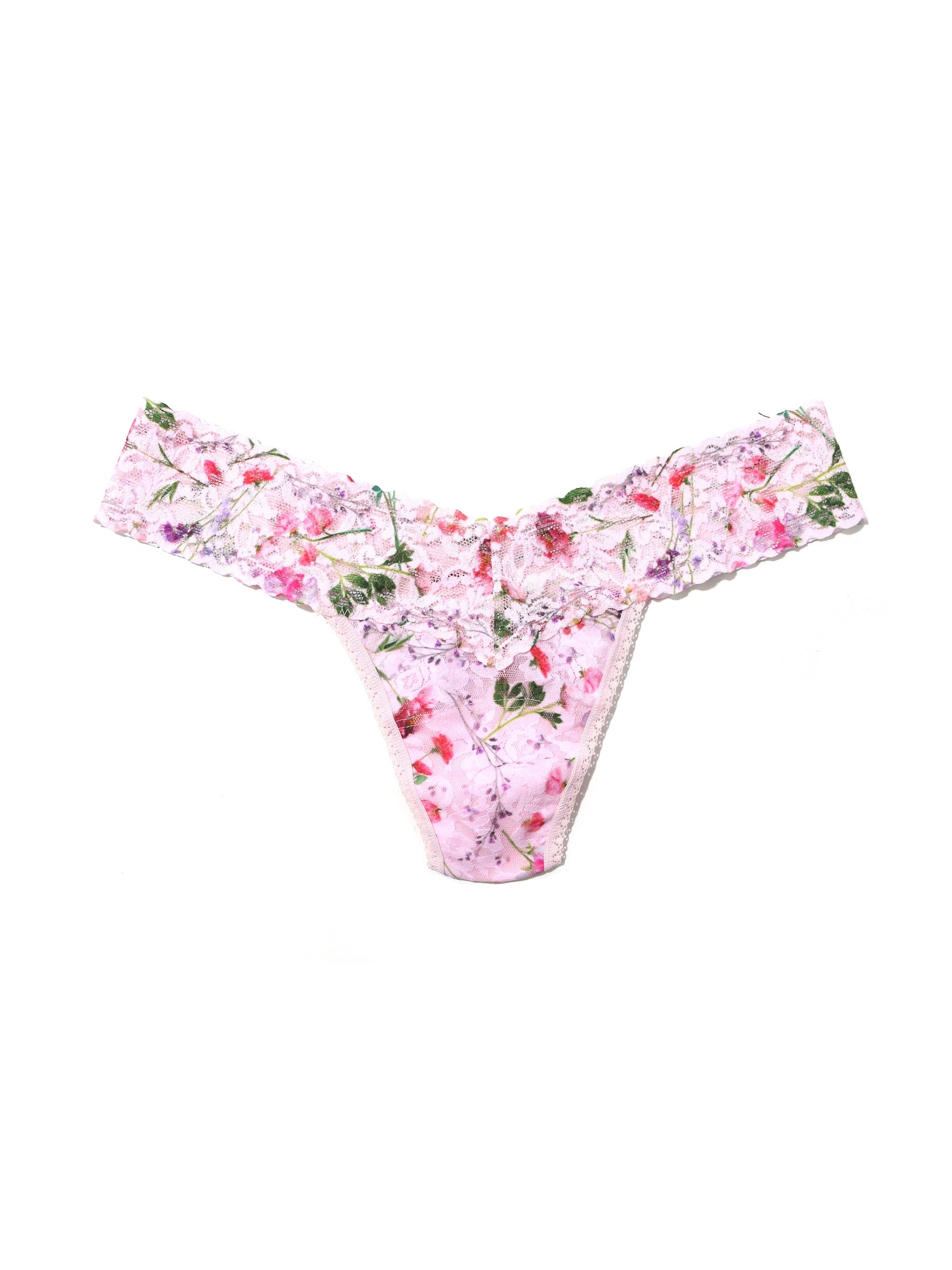 Printed Signature Lace Low Rise Thong Rise And Vines Sale