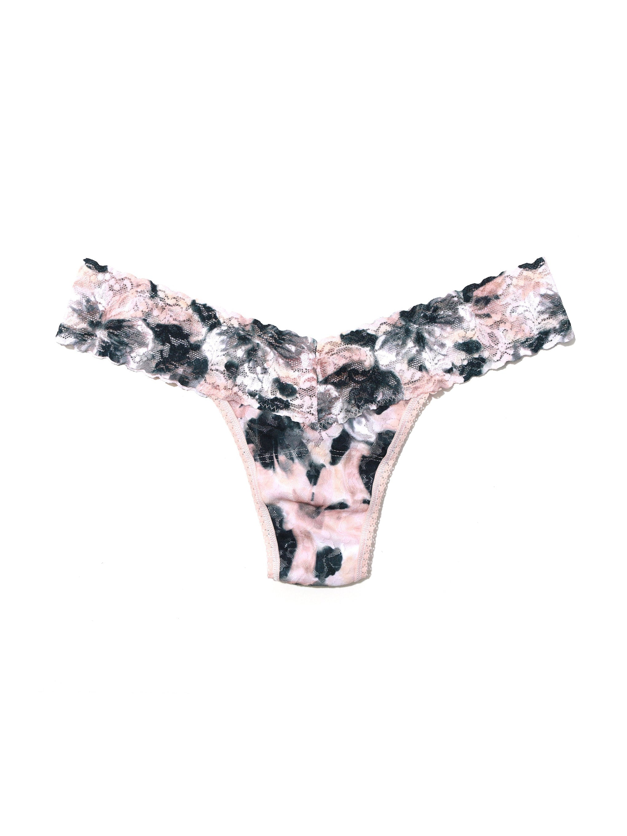 Printed Signature Lace Low Rise Thong Still Life Sale
