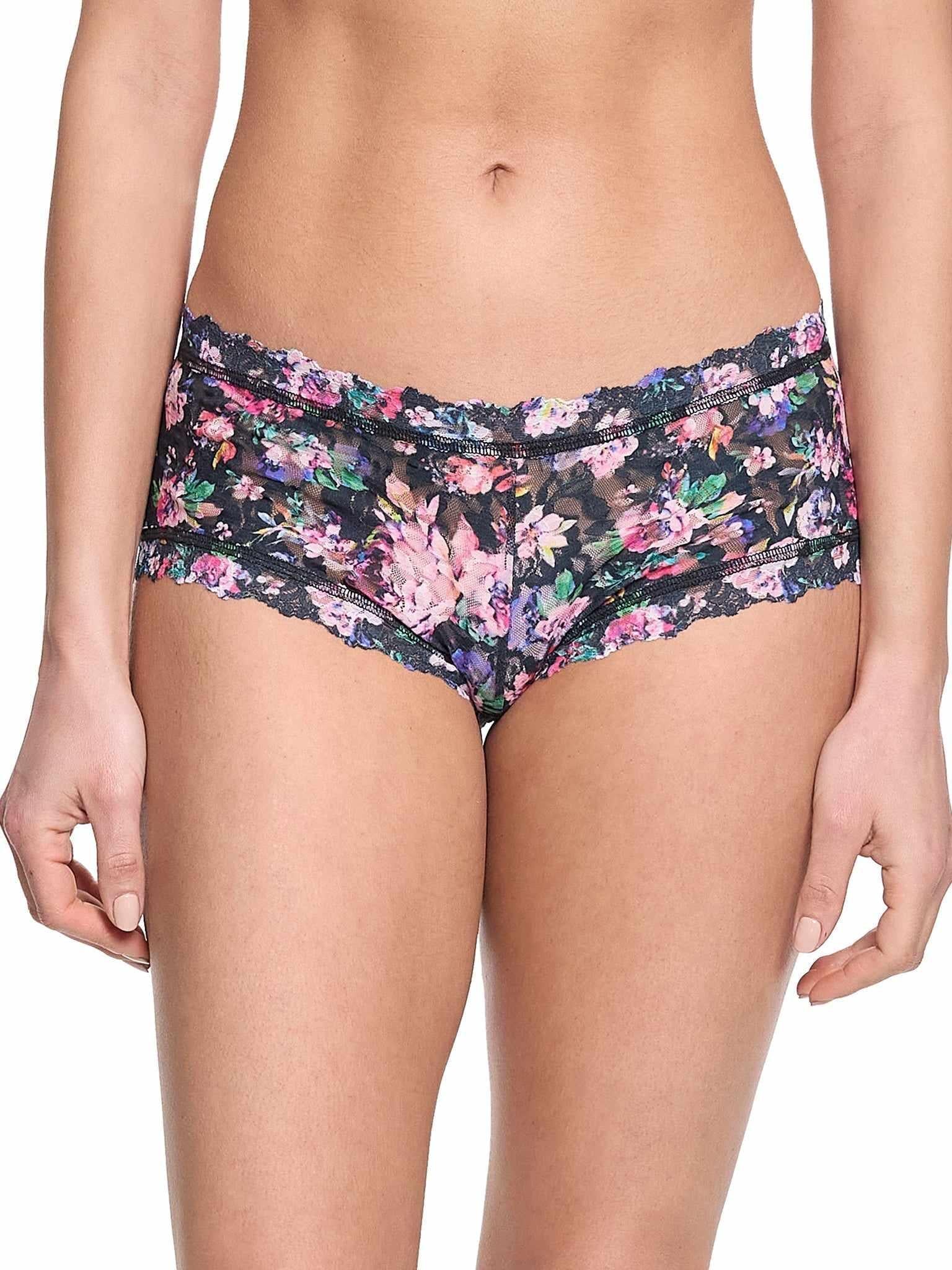 Printed Signature Lace® Boyshort Dark Peonies