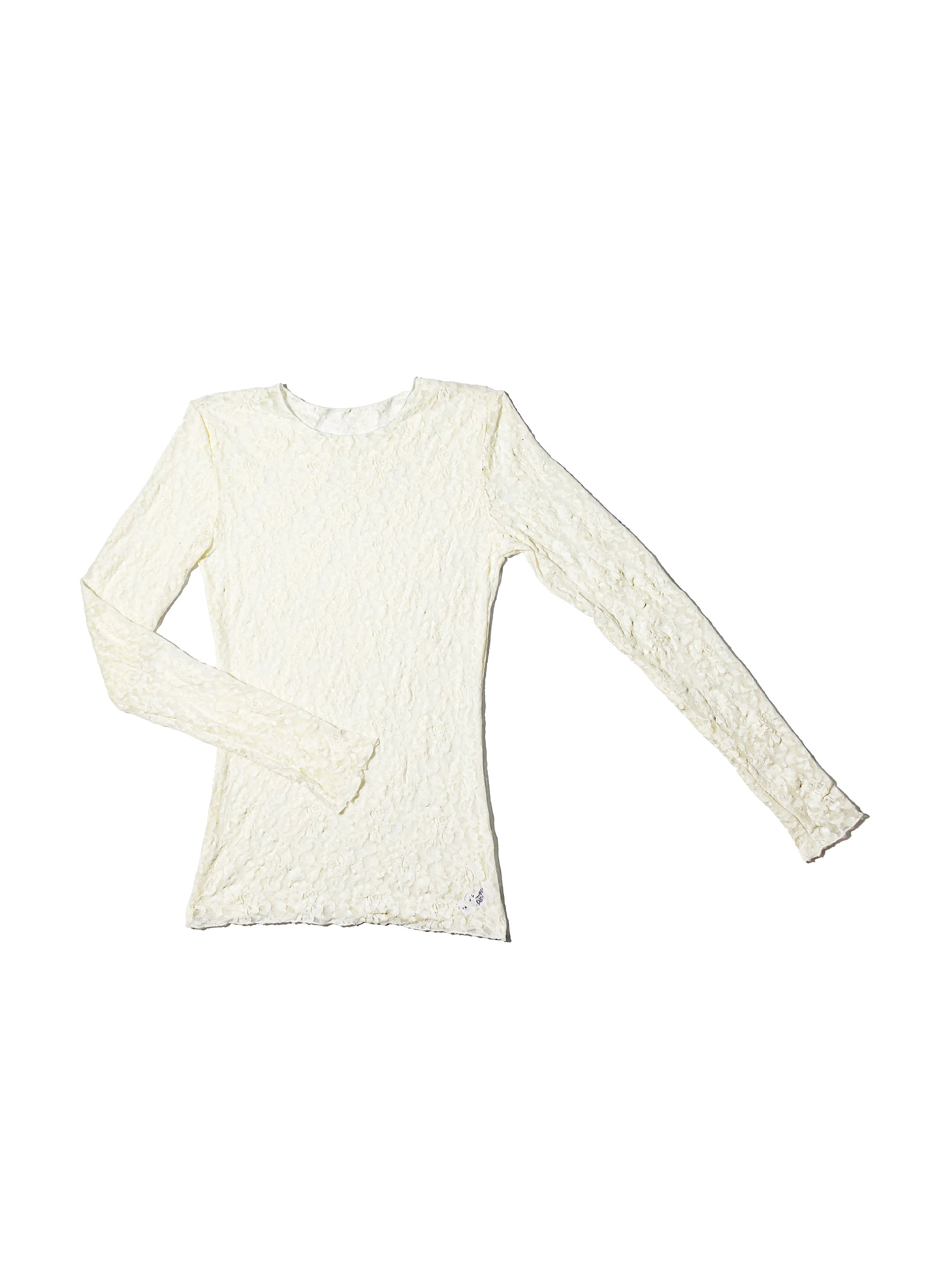 Signature Lace Long Sleeve Top Marshmallow