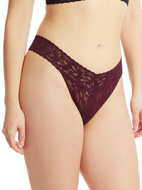 Signature Lace Original Rise Thong Dried Cherry Red