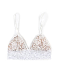 Signature Lace Padded Triangle Bralette White