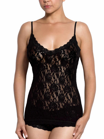 Signature Lace® V-Front Cami Black - Front View On Model | Hanky Panky