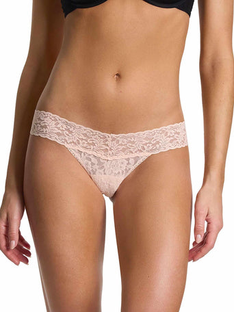 Vanilla Signature Lace® Low Rise Thong - Front View, comfortable lace thong | Hanky Panky