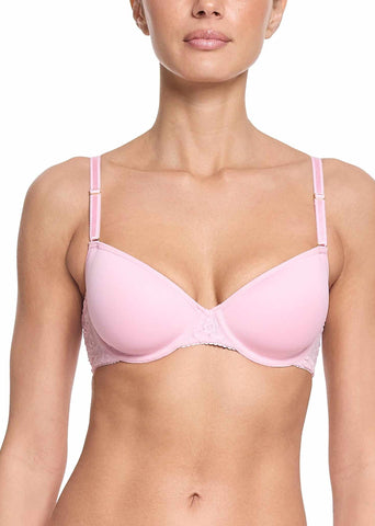 Bliss Pink Signature Lace® T-Shirt Bra - Front View On Model | Hanky Panky