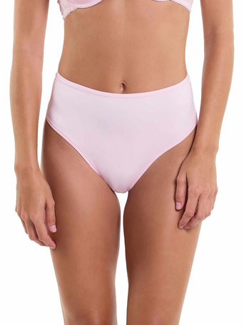 Bliss Pink YourFit™ High Rise Thong - Front View On Model | Hanky Panky