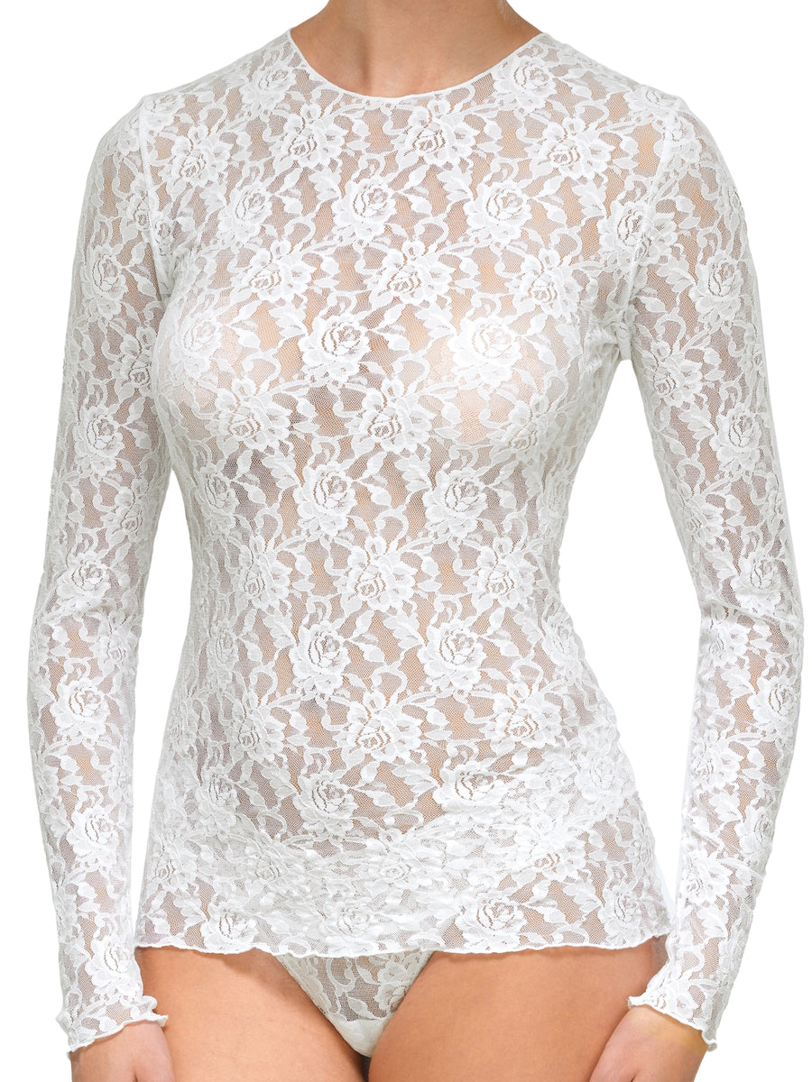Signature Lace® Long Sleeve Top Marshmallow