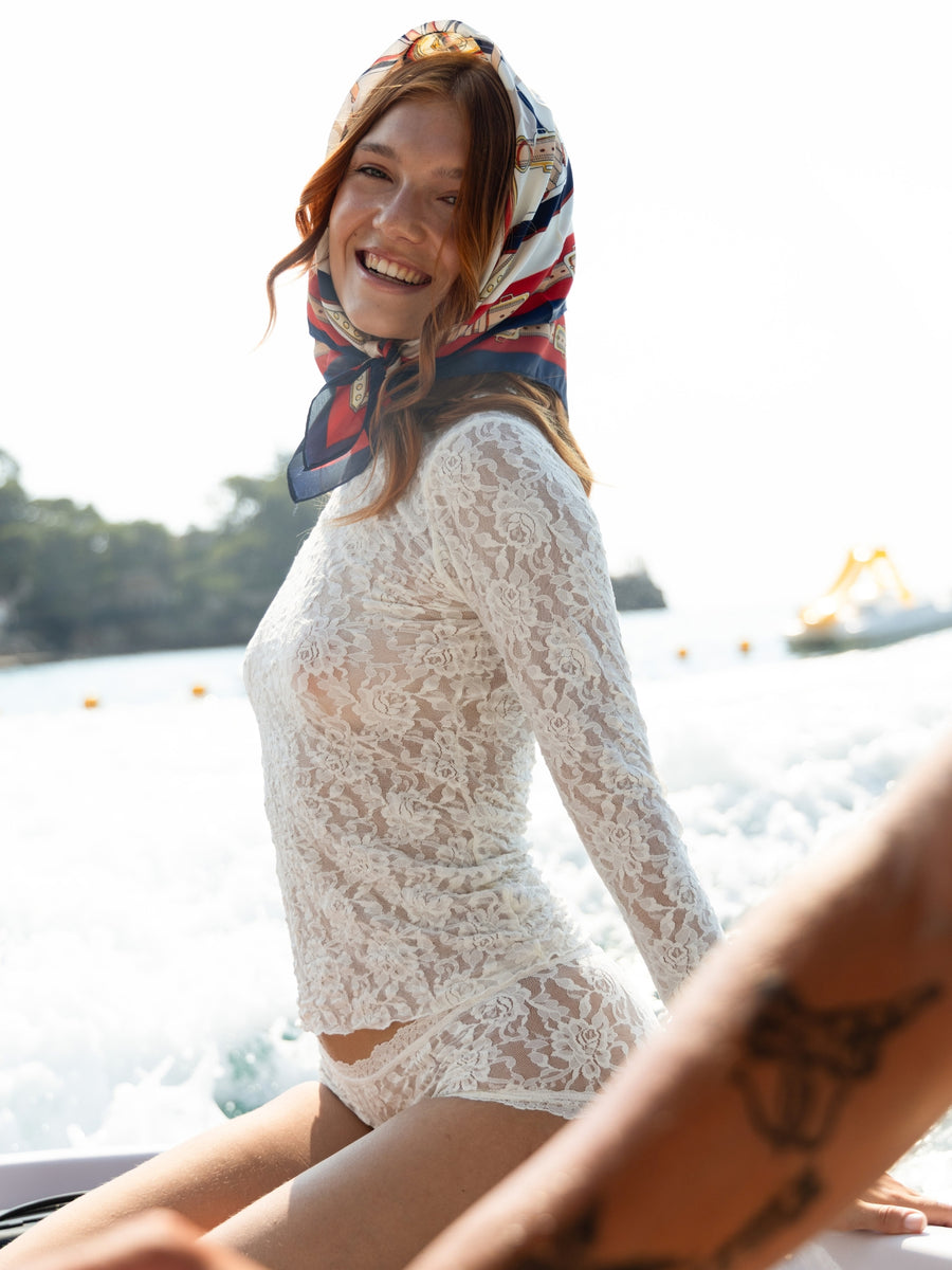 Signature Lace® Long Sleeve Top Marshmallow
