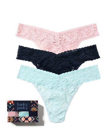 Mood Ring 3 Pack Signature Lace® Original Rise Thongs In Printed Box