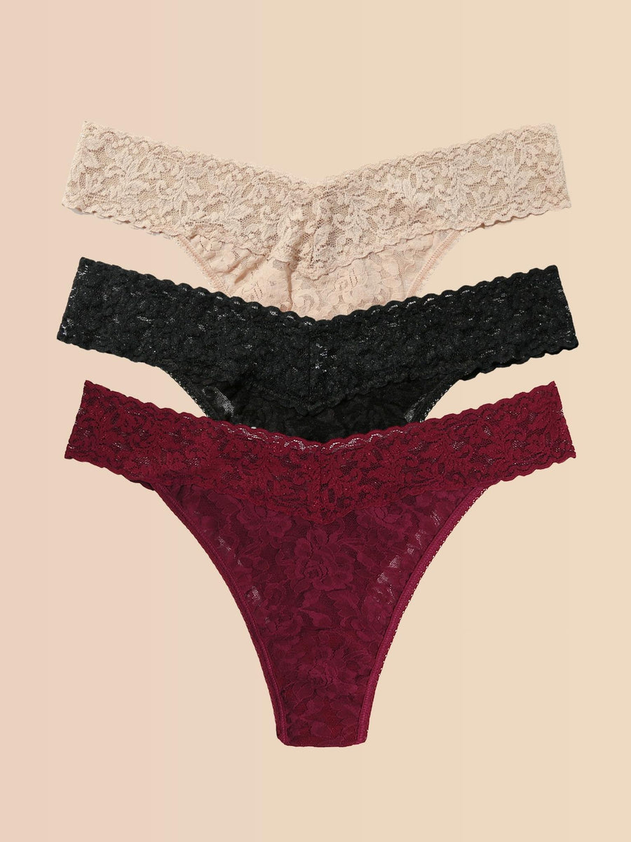 Signature Lace 3 Pack Thong