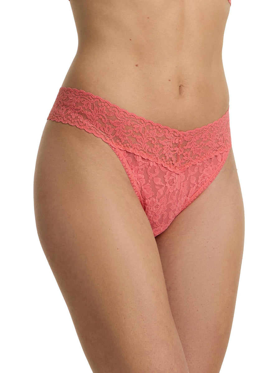 Red lace underwear on a white background