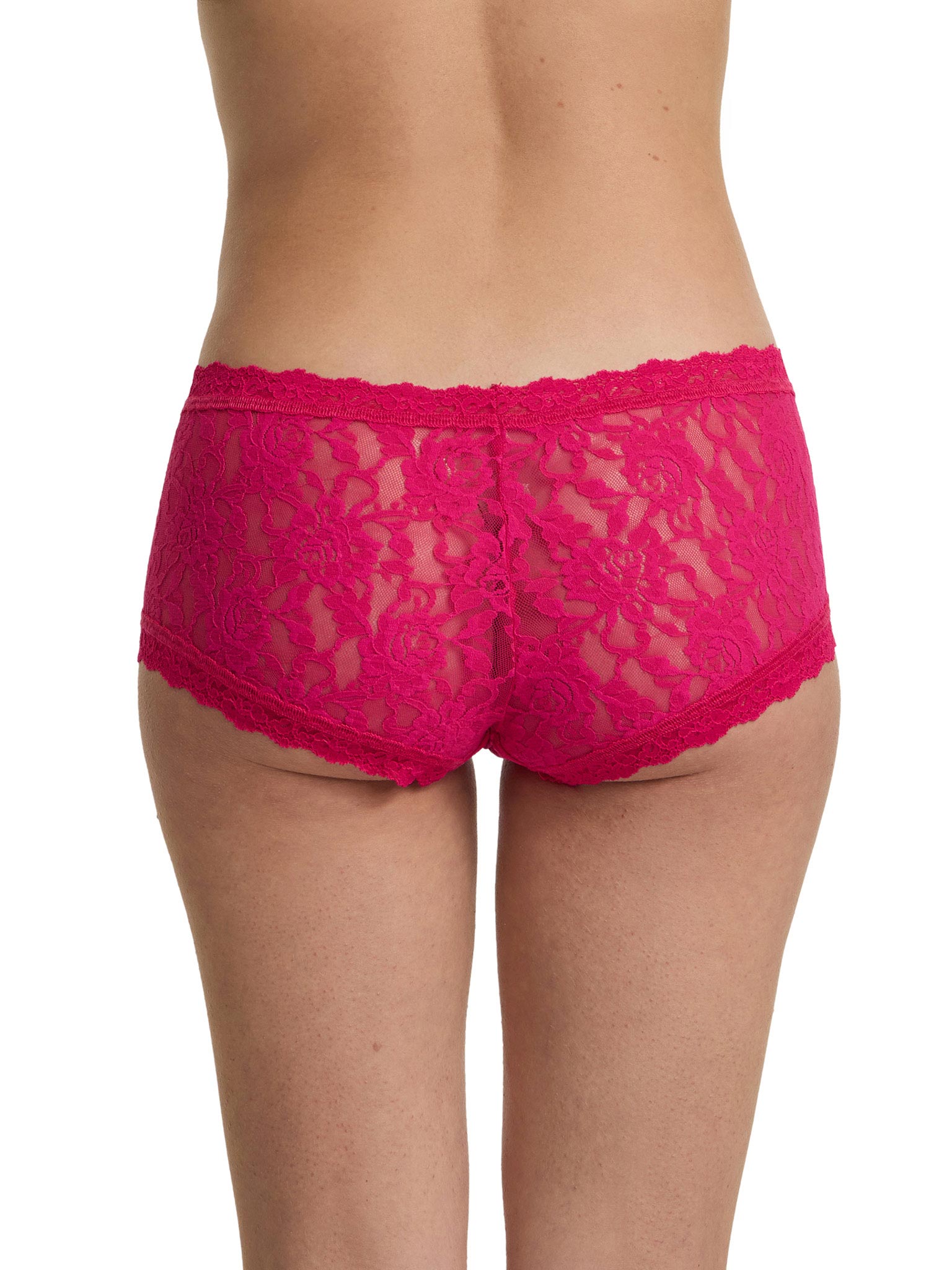 Sealed With A Kiss Pink Signature Lace® Boyshort - Back On Model | Hanky Panky