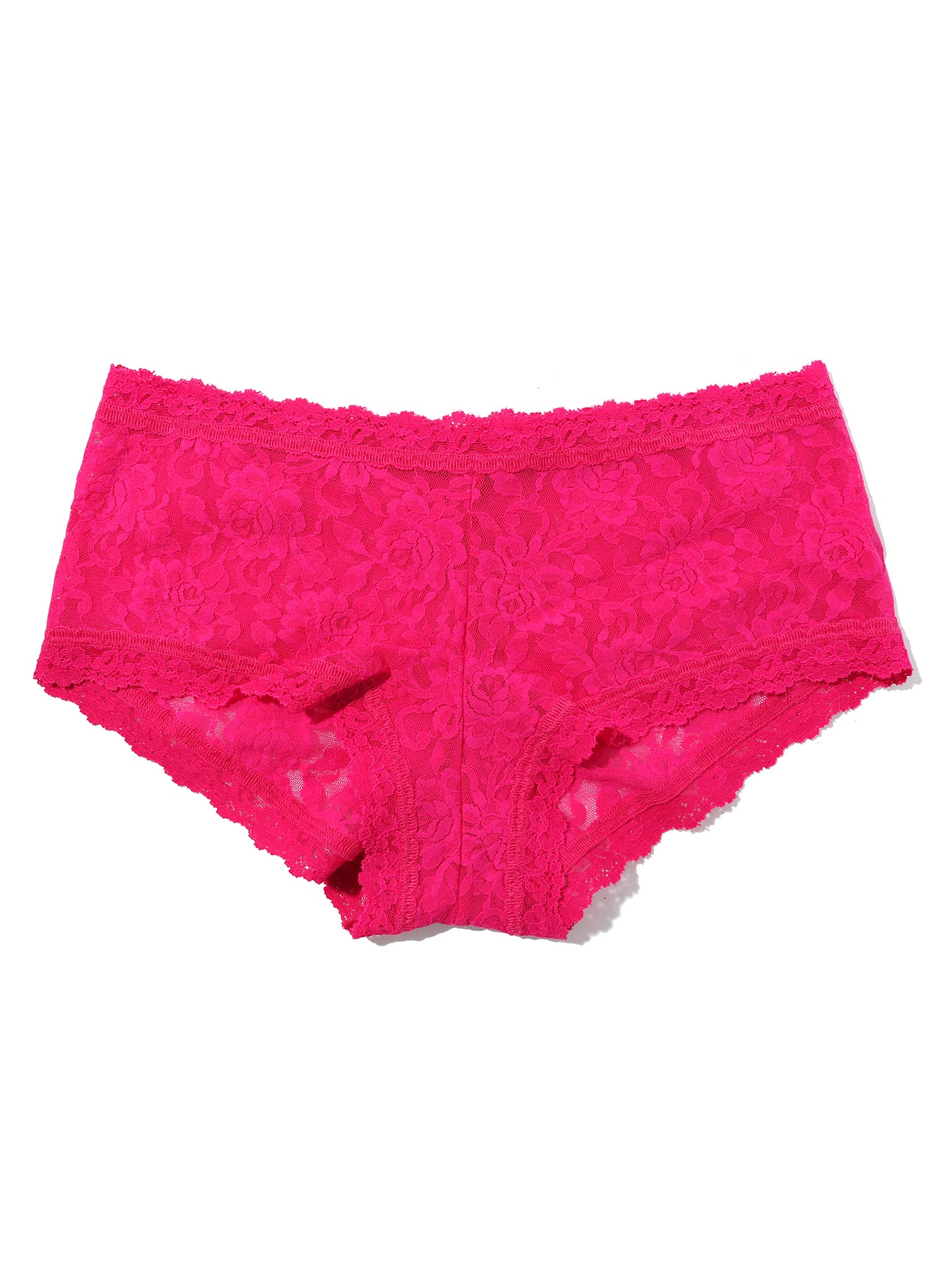Sealed With A Kiss Pink Signature Lace® Boyshort - Flat Lay Detail | Hanky Panky