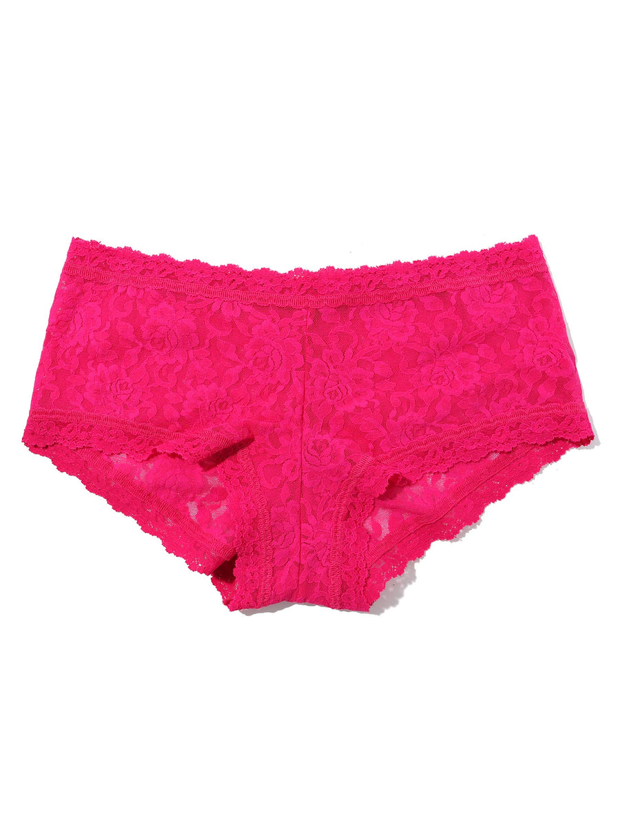 Sealed With A Kiss Pink Signature Lace® Boyshort - Flat Lay Detail | Hanky Panky