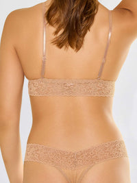 Back view of model wearing Signature Lace® Padded Triangle Bralette Sun Tan
