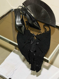 &oh™ Signature Lace® Crotchless Teddy Black
