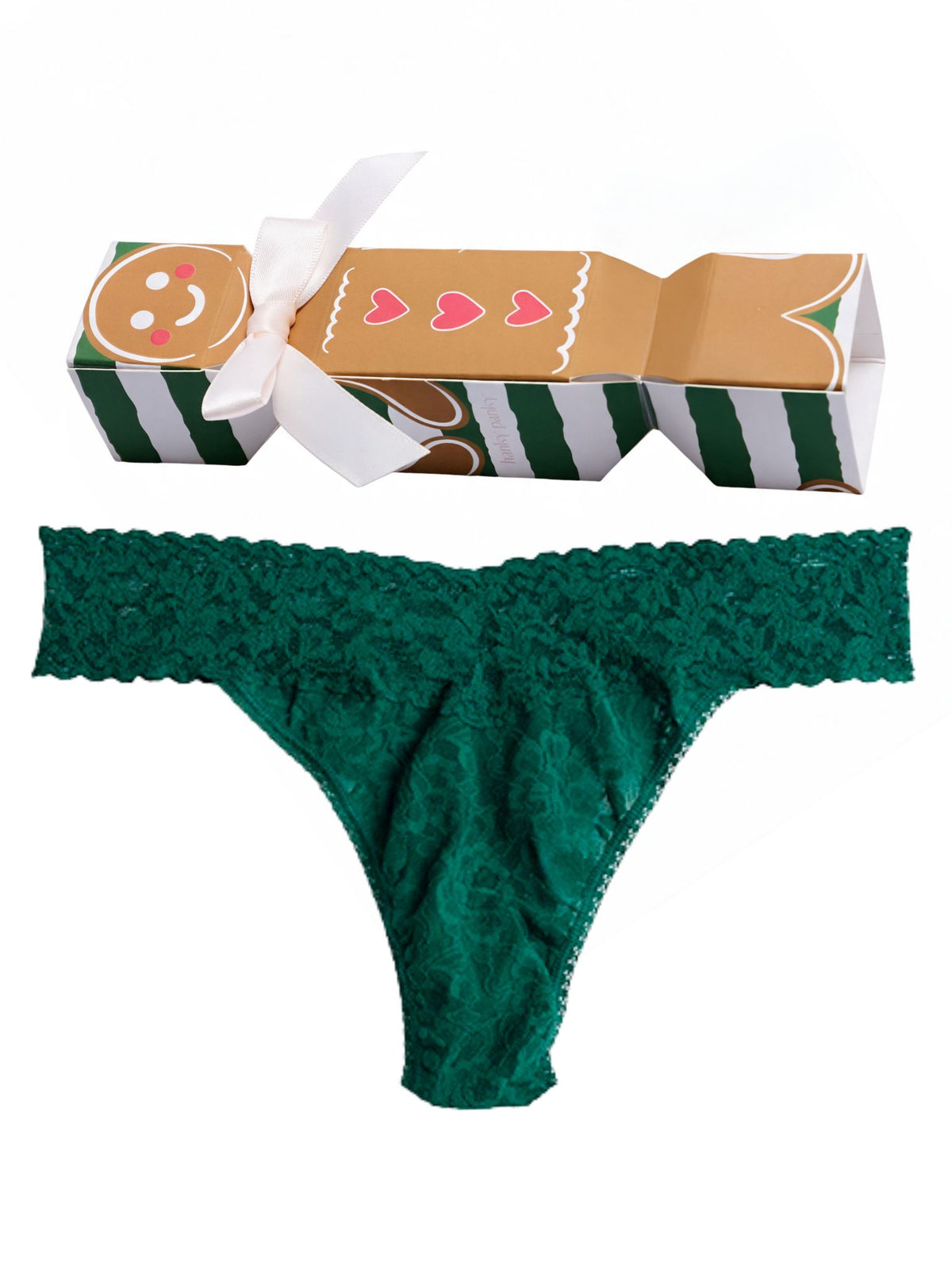Signature Lace® Original Rise Thong Holiday Cracker Sweet Forest Green