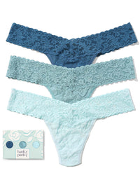 3 Pack Signature Lace® Low Rise Thongs Storm Cloud/Duck Egg/Celeste Blue