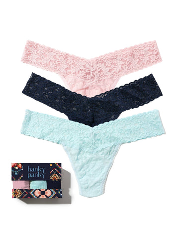 Mood Ring 3 Pack Signature Lace® Low Rise Thongs In Printed Box