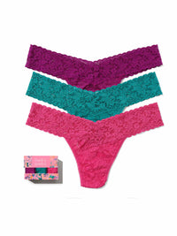 Bold Bloom 3 Pack Signature Lace® Low Rise Thongs