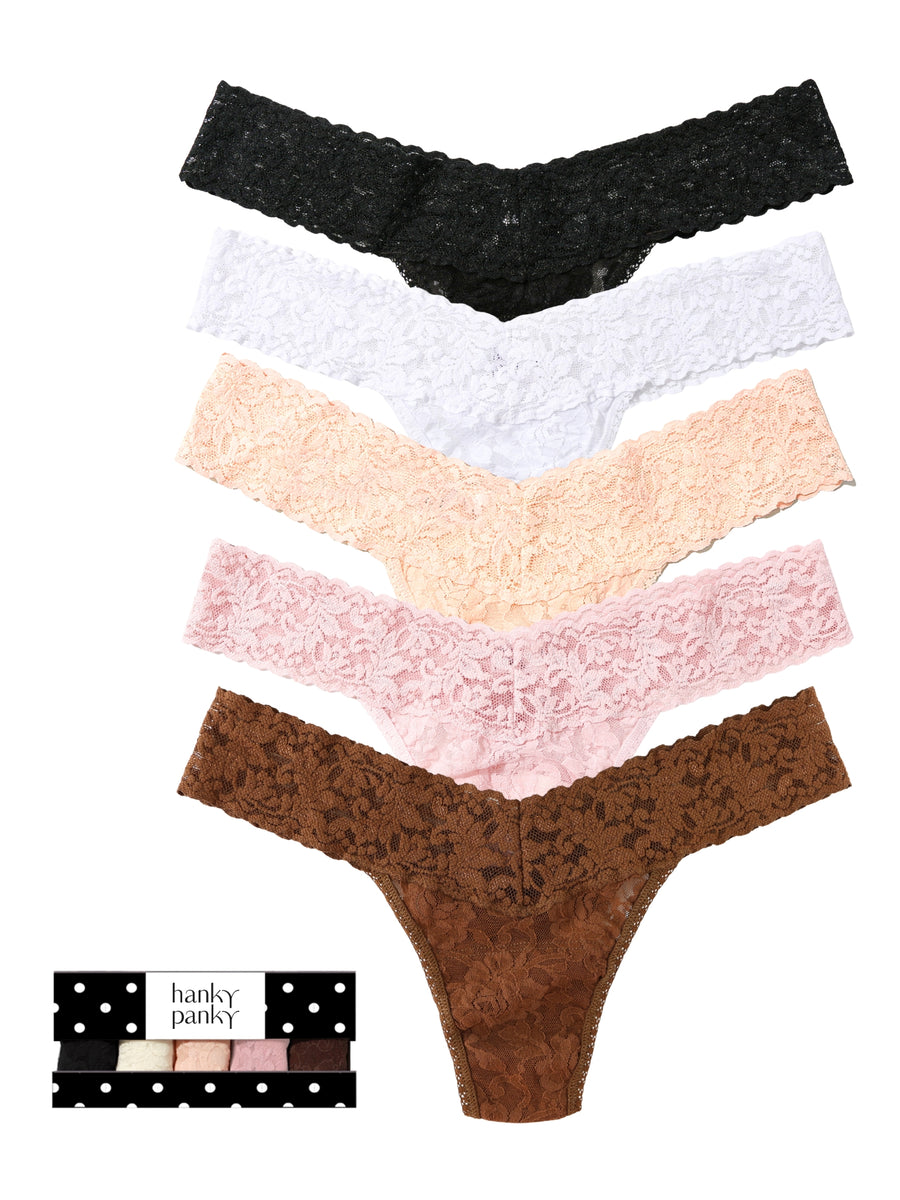 Polka Party Box 5 Pack Signature Lace® Low Rise Thong