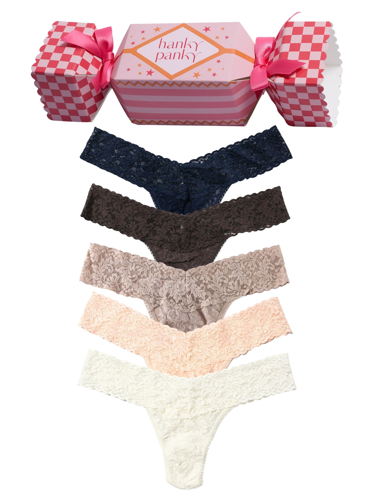 Cozy Neutrals 5 Pack Signature Lace® Low Rise Thong