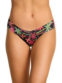 Signature Lace® Low Rise Printed Thong And SAXX Drop Temp Cooling Cotton Boxer Brief Mixed Palms-Black