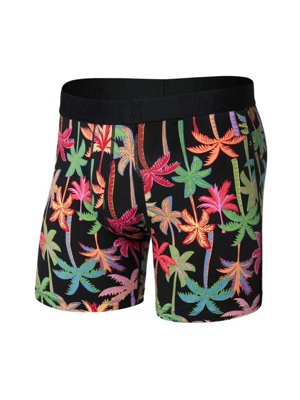 Signature Lace® Low Rise Printed Thong And SAXX Drop Temp Cooling Cotton Boxer Brief Mixed Palms-Black