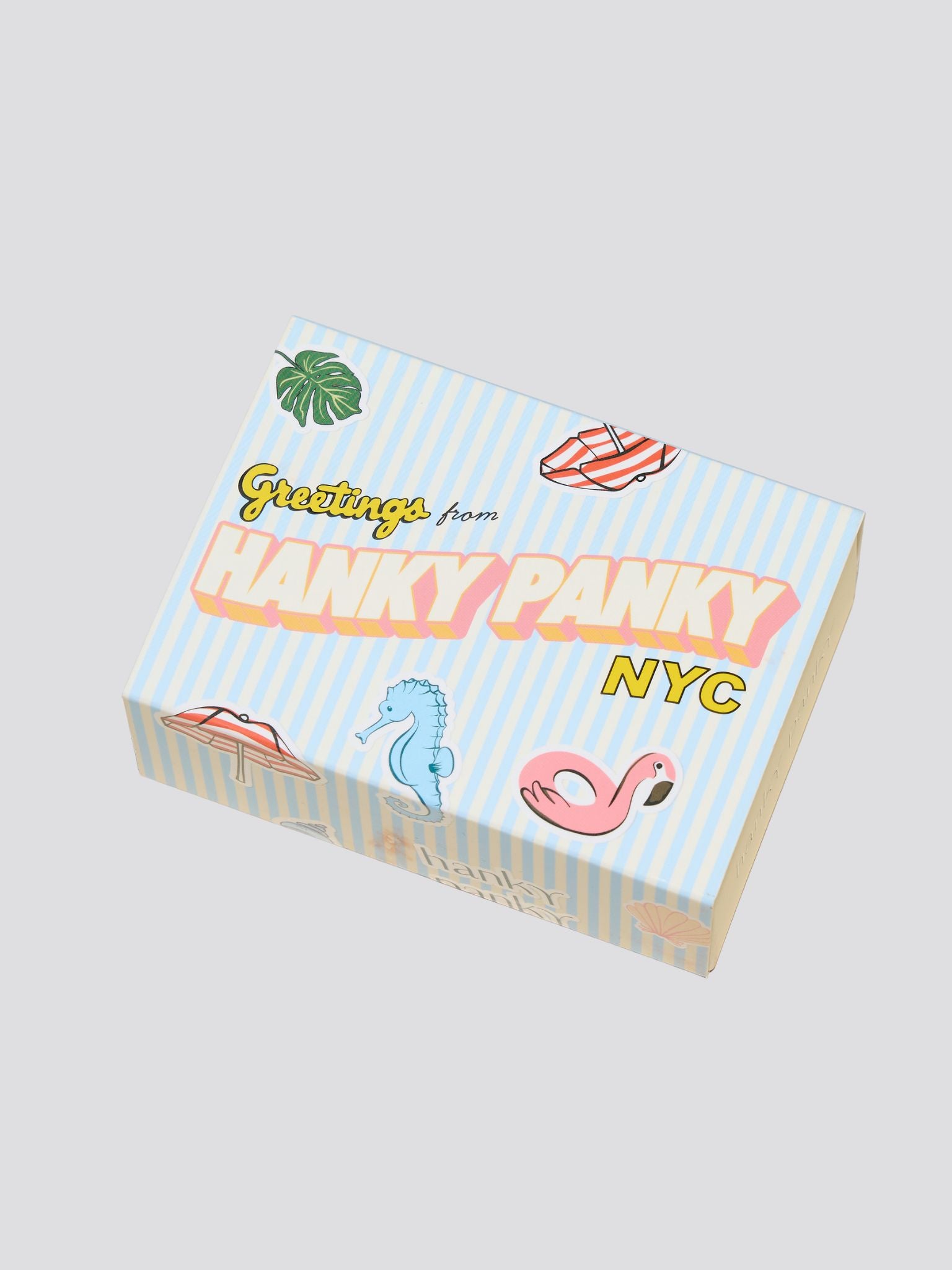 Hanky Panky Signature Lace® Matchbox 3-Pack Gift Box - Summer Postcard Packaging Detail | Hanky Panky