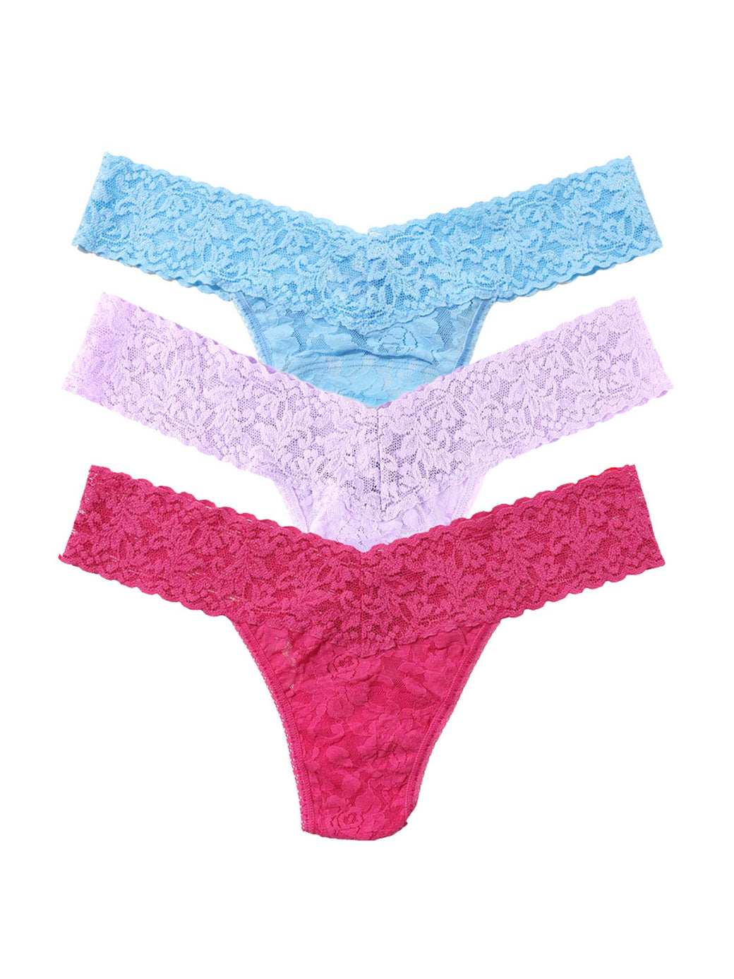 Signature Lace® Low Rise Matchbox 3 Pack Pastel Punch (Partly Cloudy Blue, Lavender Purple & Dragon Fruit Pink)