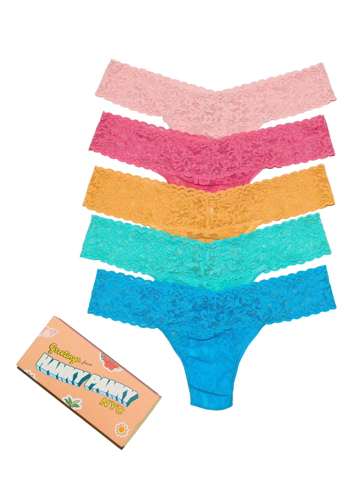 Signature Lace® Low Rise Matchbox 5 Pack Vibrant Pastels | Hanky
